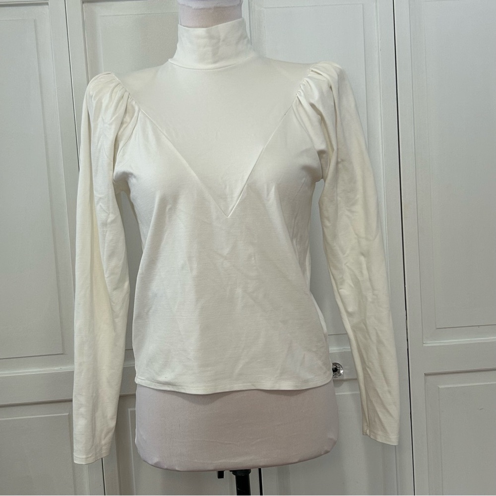 MNG MANGO Belinda Small, long Puffed sleeves, Cream Color S